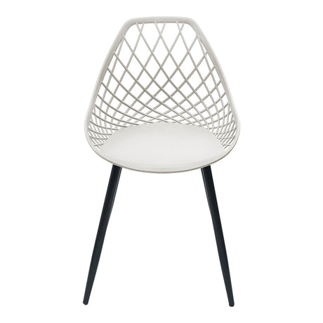 Scaun de gradina Suan picioare metal negru, alb, 56x49x82 cm