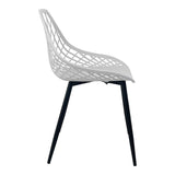 Scaun de gradina Suan picioare metal negru, alb, 56x49x82 cm