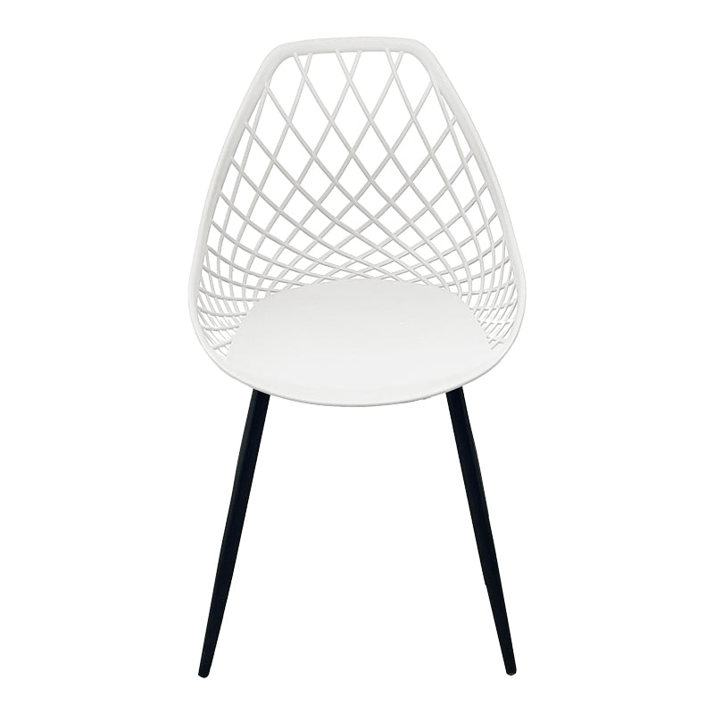 Scaun de gradina Suan picioare metal negru, alb, 56x49x82 cm
