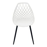 Scaun de gradina Suan picioare metal negru, alb, 56x49x82 cm