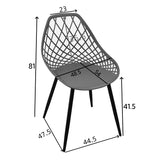 Scaun de gradina Suan picioare metal negru, alb, 56x49x82 cm
