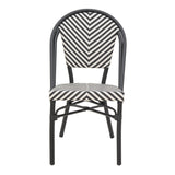 Scaun de gradina Uarmin stivuit negru aluminiu negru si alb textilena, 46x57x85 cm - Negru
