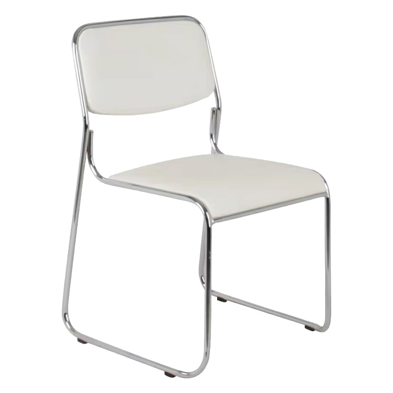 Scaun de oaspeti Randin cu spatar rabatabil, cu picioare din crom, Alb - Negru, 42x44x77 cm - Scaun de oaspeti Randin cu spatar rabatabil, cu picioare din crom, Alb - Negru, 42x44x77 cm