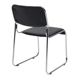 Scaun de oaspeti Randin cu spatar rabatabil, cu picioare din crom, Alb - Negru, 42x44x77 cm - Negru