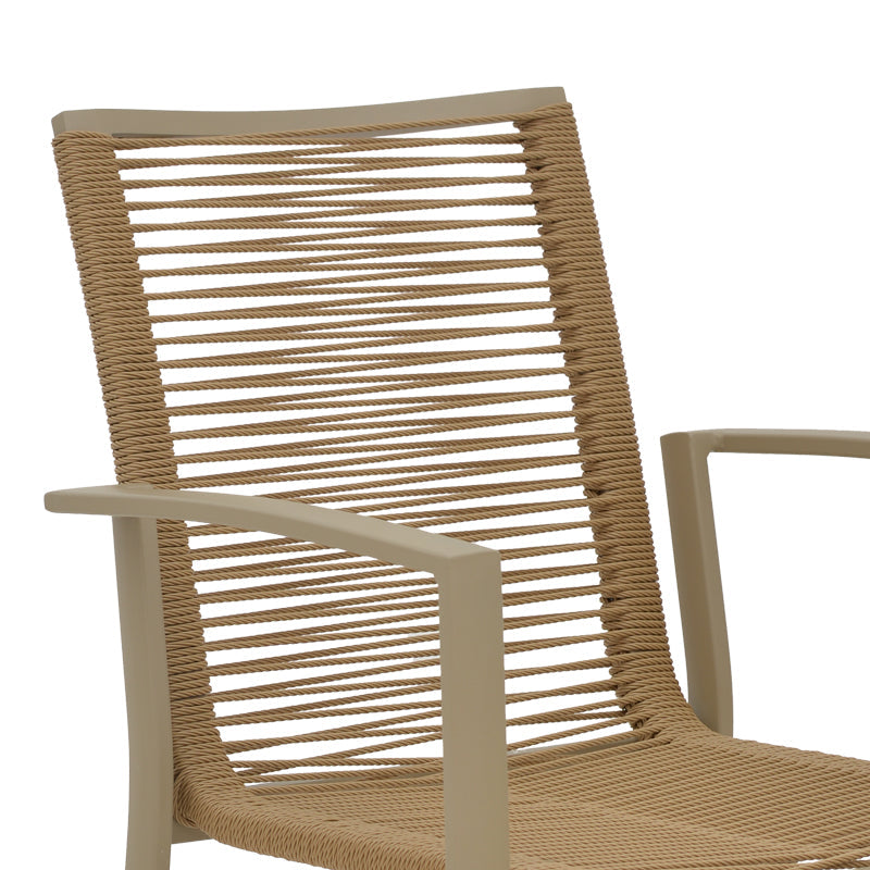Scaun de plaja din aluminiu si tex Maron, șampanie, Maro - Natural, 57x63x83 cm - Maro