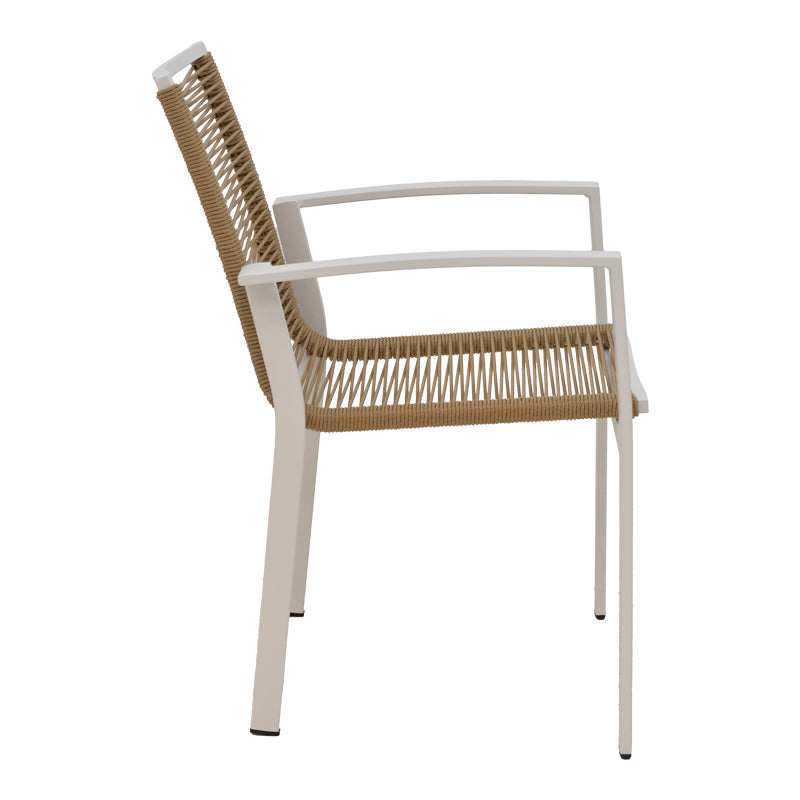 Scaun de plaja din aluminiu si tex Maron, șampanie, Maro - Natural, 57x63x83 cm - Natural