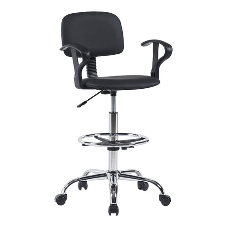 Scaun de receptie Icina I cu role, neagra, 58x54x102-123 cm