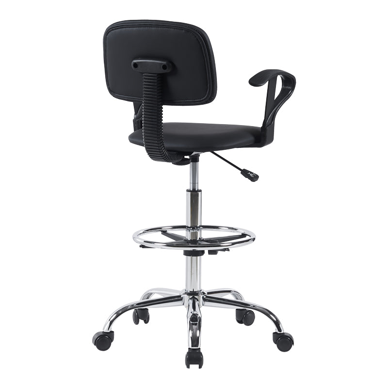 Scaun de receptie Icina I cu role, neagra, 58x54x102-123 cm