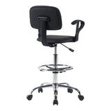 Scaun de receptie Icina I cu role, neagra, 58x54x102-123 cm