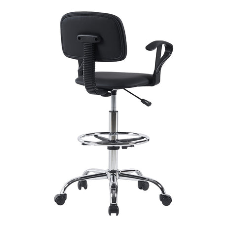 Scaun de receptie Icina I cu role, neagra, 58x54x102-123 cm
