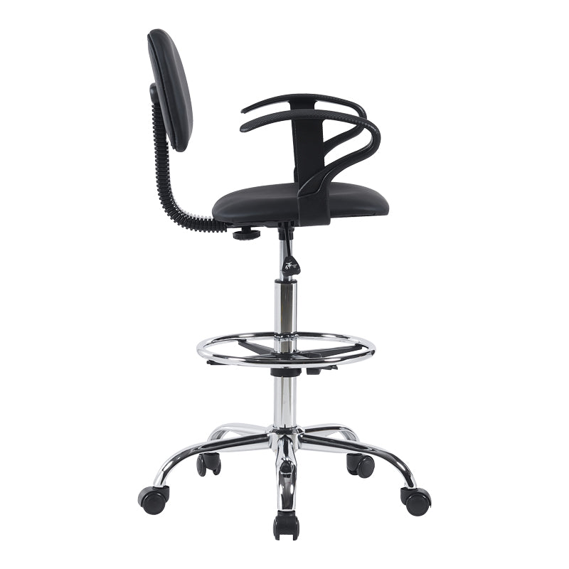 Scaun de receptie Icina I cu role, neagra, 58x54x102-123 cm