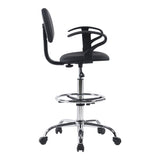 Scaun de receptie Icina I cu role, neagra, 58x54x102-123 cm