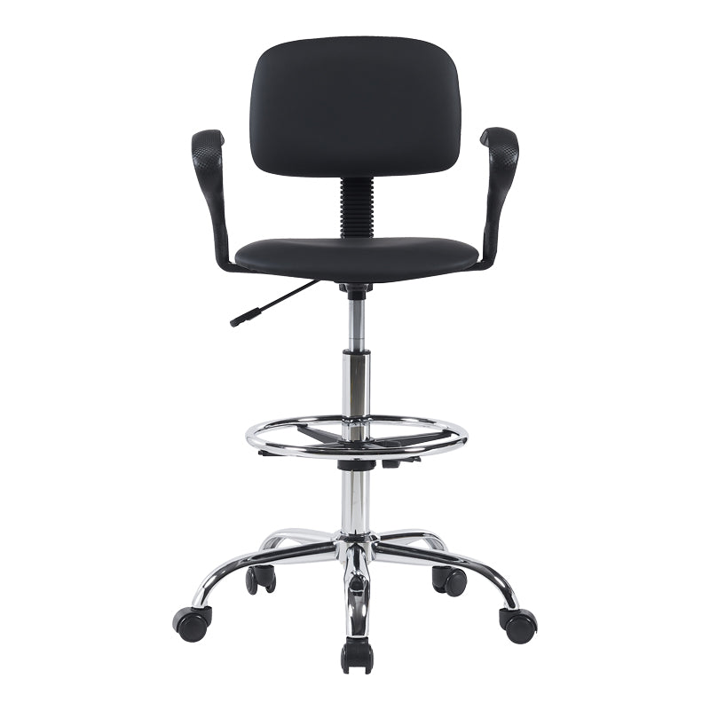 Scaun de receptie Icina I cu role, neagra, 58x54x102-123 cm