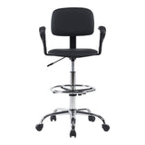 Scaun de receptie Icina I cu role, neagra, 58x54x102-123 cm