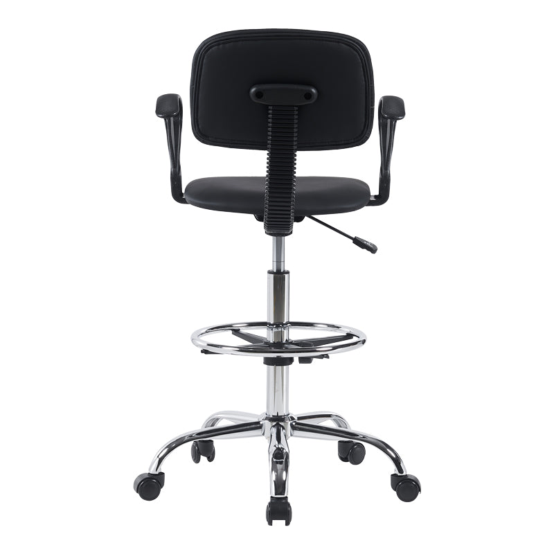 Scaun de receptie Icina I cu role, neagra, 58x54x102-123 cm