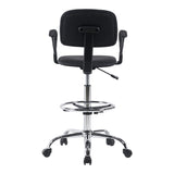 Scaun de receptie Icina I cu role, neagra, 58x54x102-123 cm