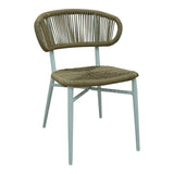 Scaun din aluminiu cu ratan Agus stivuibil, Alb, 55x63x77 cm