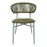 Scaun din aluminiu cu ratan Agus stivuibil, Alb, 55x63x77 cm