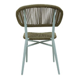 Scaun din aluminiu cu ratan Agus stivuibil, Alb, 55x63x77 cm