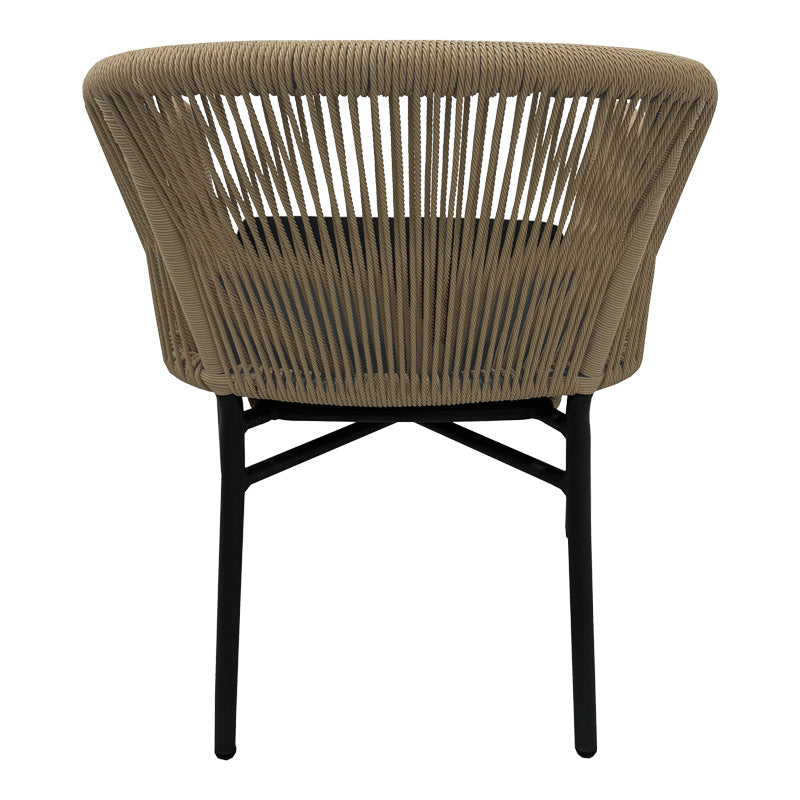 Scaun din aluminiu Legana cadru antracit-ratan, Natural, 56x66x82 cm