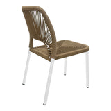Scaun din aluminiu Norture, Alb-Ratan, 45x63x82 cm
