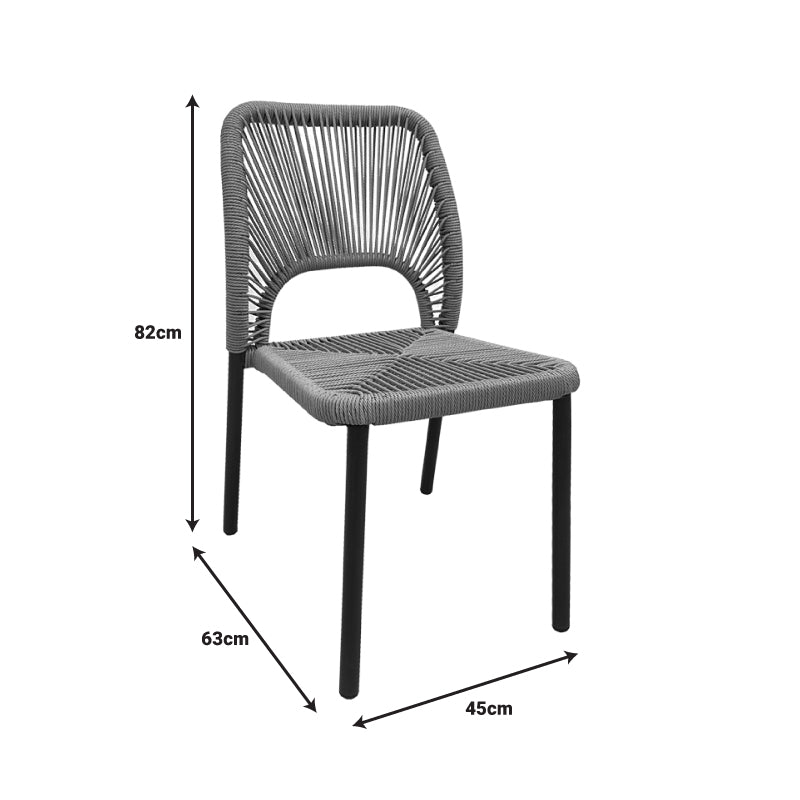 Scaun din aluminiu Norture, Alb-Ratan, 45x63x82 cm