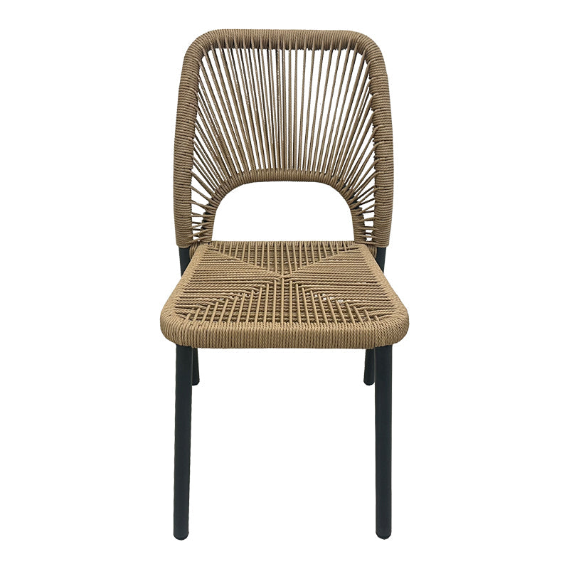 Scaun din aluminiu Norture, Antracit-Ratan, 45x63x82 cm