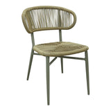 Scaun din aluminiu-pe ratan Agus stivuibil, maro, 55x63x77 cm