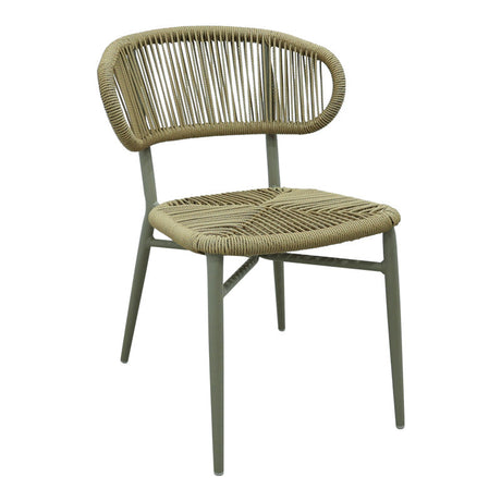 Scaun din aluminiu-pe ratan Agus stivuibil, maro, 55x63x77 cm