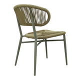 Scaun din aluminiu-pe ratan Agus stivuibil, maro, 55x63x77 cm