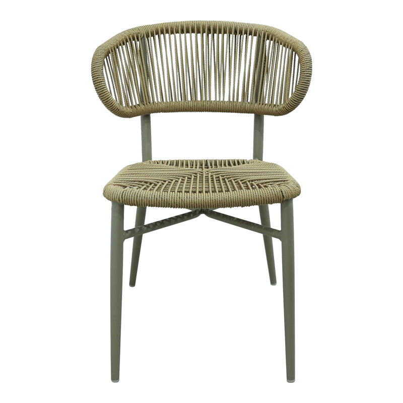 Scaun din aluminiu-pe ratan Agus stivuibil, maro, 55x63x77 cm