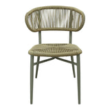 Scaun din aluminiu-pe ratan Agus stivuibil, maro, 55x63x77 cm