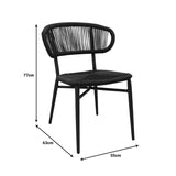 Scaun din aluminiu-pe ratan Agus stivuibil, maro, 55x63x77 cm