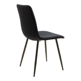 Scaun cu tapiterie din catifea galbena, Noor, Catifea și metal, 44x53x86 cm - Negru
