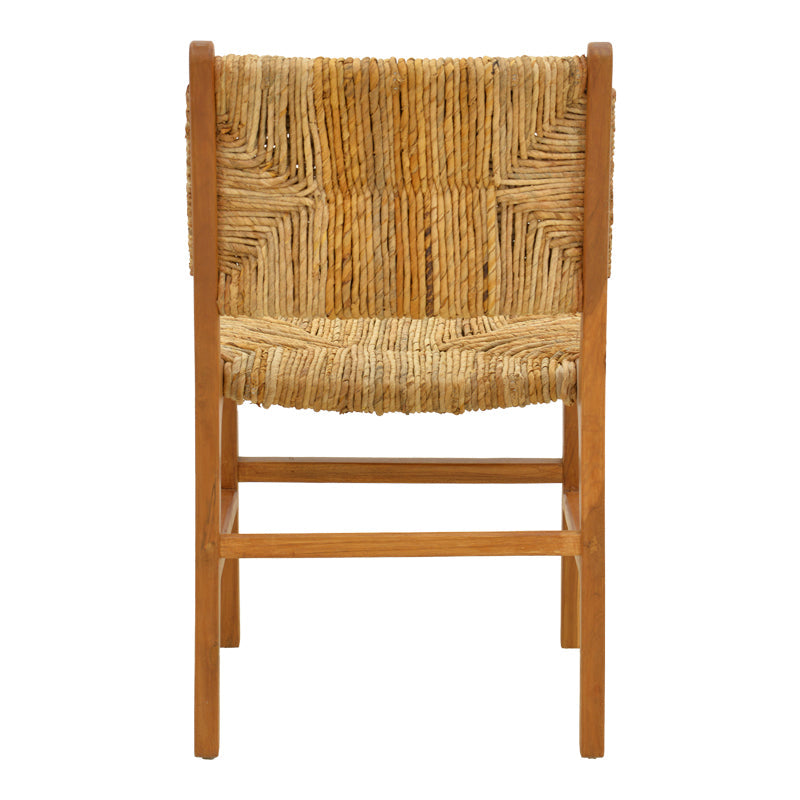 Scaun din lemn de teak și paie Refane, Lemn și Paie, Natur, 50x58x85 cm