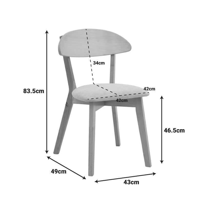 Scaun din lemn masiv Canon, cu tapițerie gri-bej, rubberwood, 43x43x79 cm, imagine suplimentara