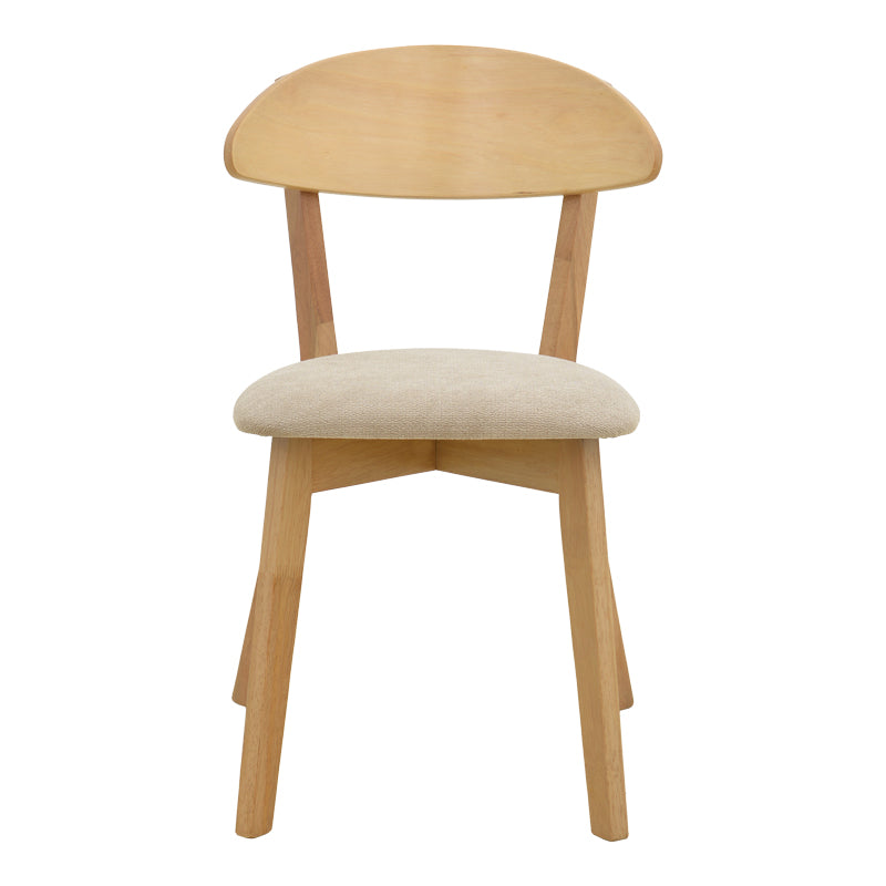 Scaun din lemn masiv Canon, cu tapițerie gri-bej, rubberwood, 43x43x79 cm, foto produs