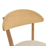 Scaun din lemn masiv Canon, cu tapițerie gri-bej, rubberwood, 43x43x79 cm