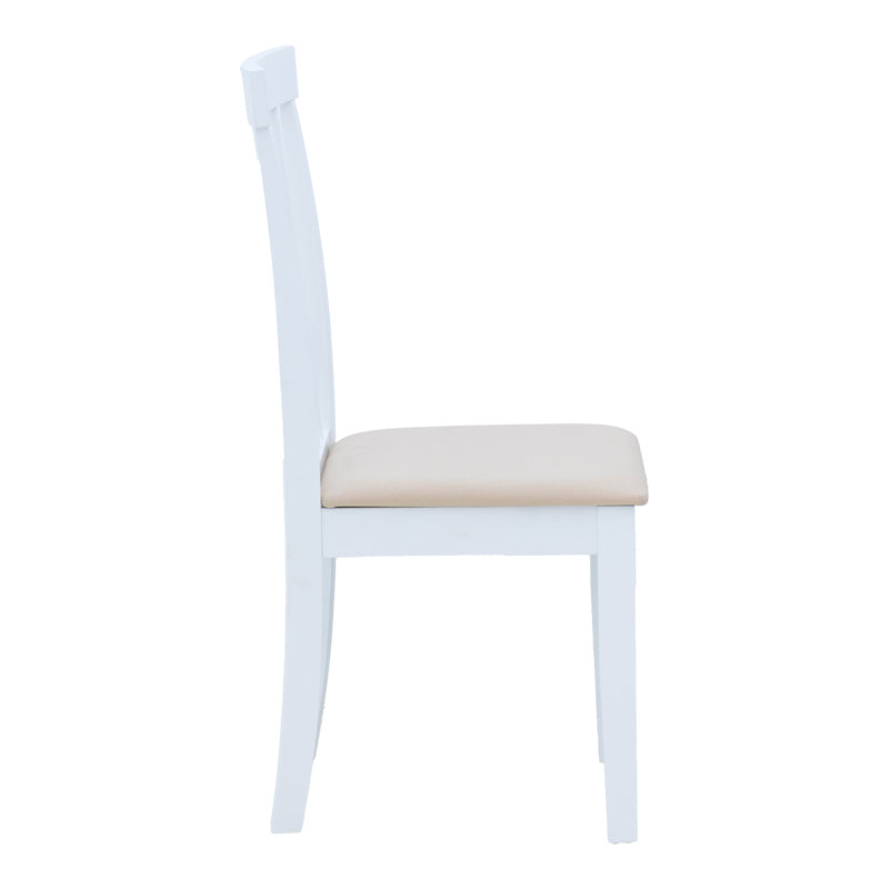Scaun din lemn Houston, rubberwood, finisaj, Alb - Nuc, 40x49x94 cm - Alb