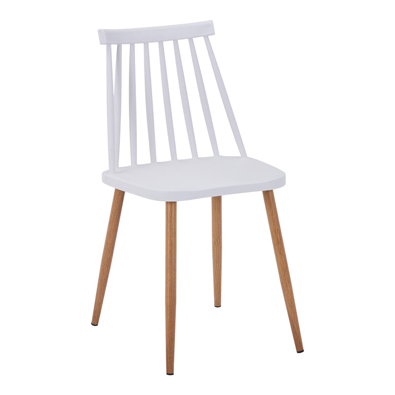 Scaun de sufragerie Aurora, Alb-Natural, polipropilena si metal, 42x50x77 cm - Scaun de sufragerie Aurora, Alb-Natural, polipropilena si metal, 42x50x77 cm