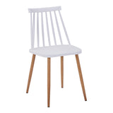 Scaun de sufragerie Aurora, Alb-Natural, polipropilena si metal, 42x50x77 cm - Scaun de sufragerie Aurora, Alb-Natural, polipropilena si metal, 42x50x77 cm