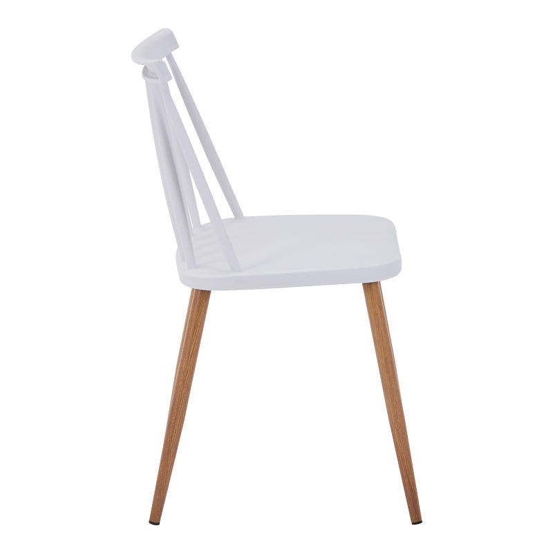 Scaun de sufragerie Aurora, Alb-Natural, polipropilena si metal, 42x50x77 cm - Alb-Natural