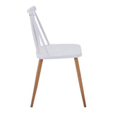 Scaun de sufragerie Aurora, Alb-Natural, polipropilena si metal, 42x50x77 cm - Alb-Natural