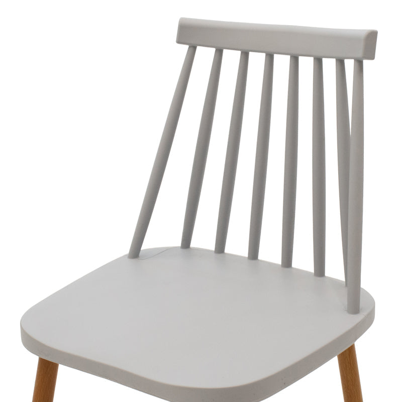 Scaun de sufragerie Aurora, Alb-Natural, polipropilena si metal, 42x50x77 cm - Gri-Natural