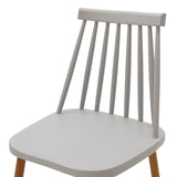 Scaun de sufragerie Aurora, Alb-Natural, polipropilena si metal, 42x50x77 cm - Gri-Natural