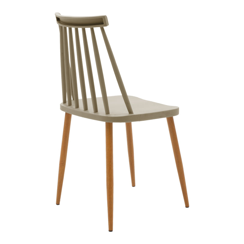 Scaun de sufragerie Aurora, Alb-Natural, polipropilena si metal, 42x50x77 cm - Mocha-Natural