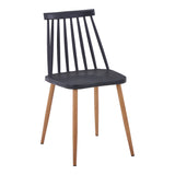 Scaun de sufragerie Aurora, Alb-Natural, polipropilena si metal, 42x50x77 cm - Scaun dining Aurora, Alb-Natural, polipropilena si metal, 42x50x77 cm - 270-000063