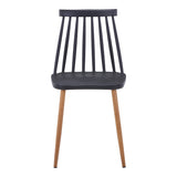 Scaun de sufragerie Aurora, Alb-Natural, polipropilena si metal, 42x50x77 cm - Negru-Natural
