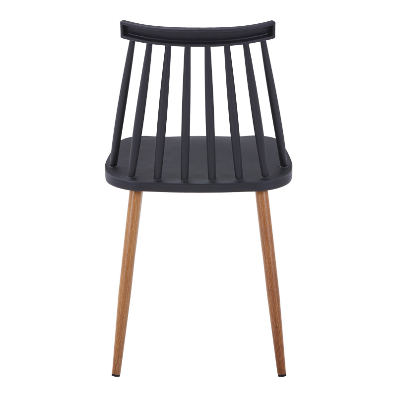 Scaun de sufragerie Aurora, Alb-Natural, polipropilena si metal, 42x50x77 cm - Negru-Natural