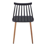 Scaun de sufragerie Aurora, Alb-Natural, polipropilena si metal, 42x50x77 cm - Negru-Natural